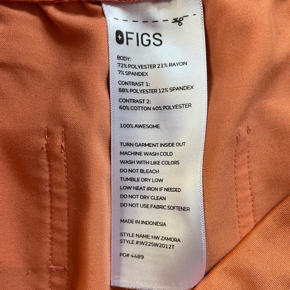Figs Technical Collection Zamora Jogger Scrub Pant Size MT peach orange - Picture 4 of 6
